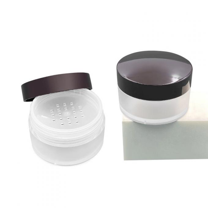 Transparent Round Loose Powder Case 15g Compact Powder Container with Twist Open Lid 0