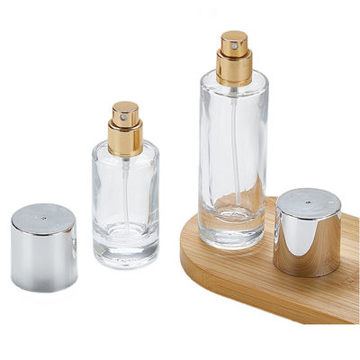 Transparent Glass Foundation Bottle With Screw Cap 100ml Round Shape Simple Design